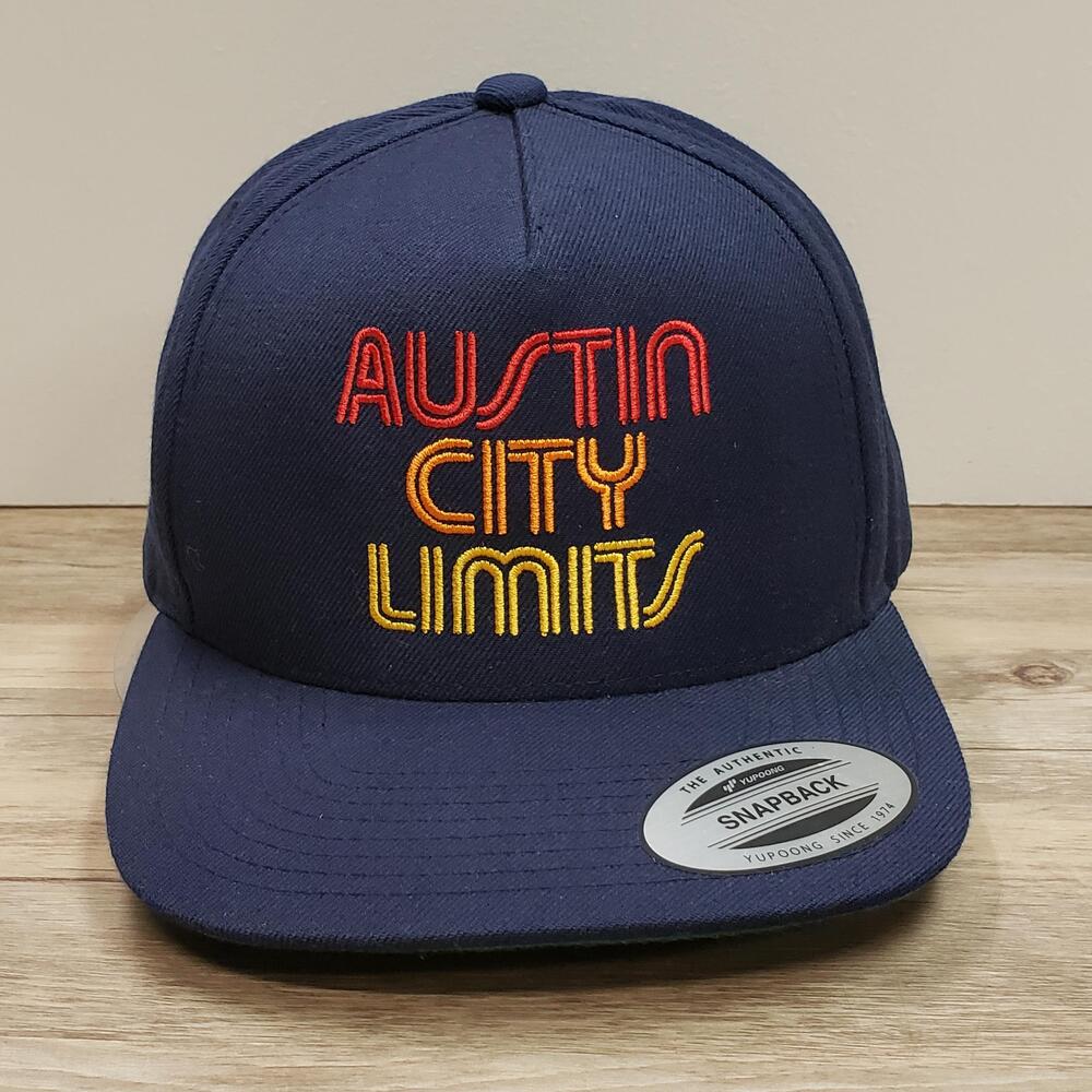 Austin City Limits Hat Cap Snapback Blue Yupoong Embroidered Baseball Adjustable
